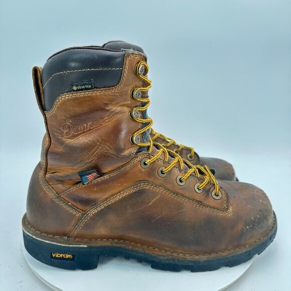 Danner Quarry USA 8" Alloy Toe Men Size 9.5 Brown Leather Waterproof Work Boot - Picture 4 of 13